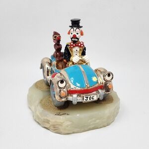Ron Lee 1991 Ltd Ed Hobo Clown Car "Cruising" Figurine Onyx Base 24K Gold Plated